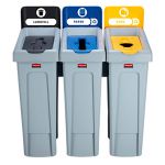 Комплект т из 3-х контейнеров для раздельного сбора мусора Landfill / Paper / Plastic Rubbermaid