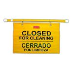 Знак предупреждающий подвесной  с надписью “Закрыто на уборку” на нескольких языках Rubbermaid