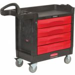 Тележка-шкаф инструментальный TradeMaster™, 4 ящика,грузоподъемности 226,8кг ,103,0х47,0х84,0см,черный/красный Rubbermaid